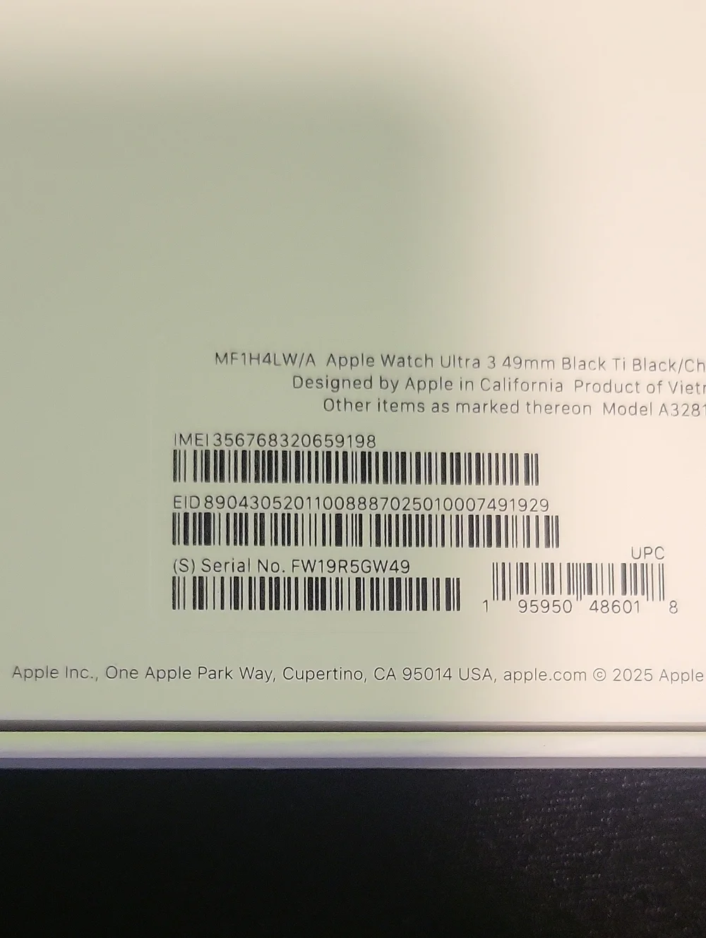 Apple Watch Ultra 3 GPS + Cellular 49mm Black